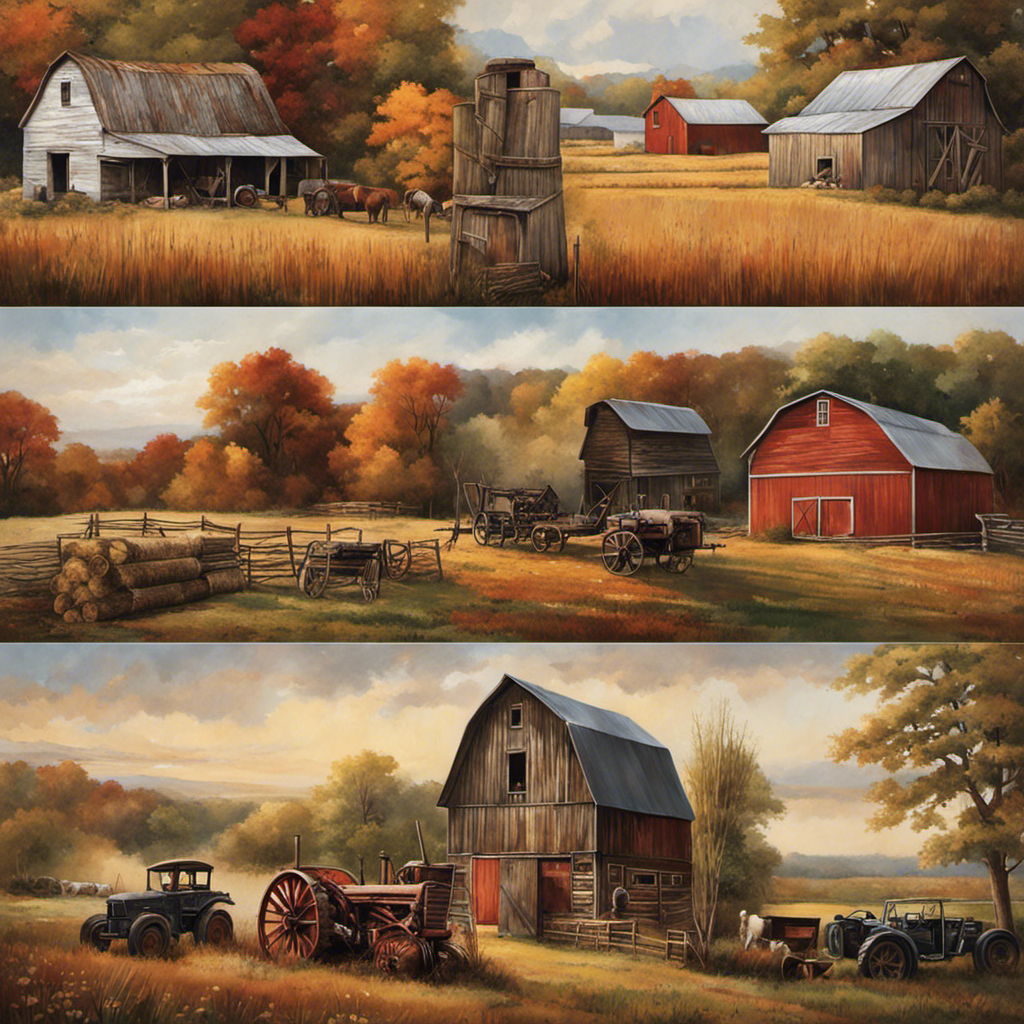the rustic charm of a farmhouse with an image showcasing a collage of 12 essential artwork pieces