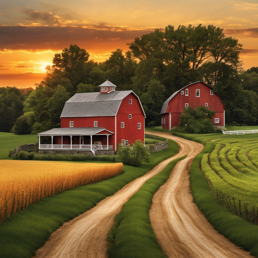 An image that captures the rustic charm of the Lower Midwest's antique farmhouses