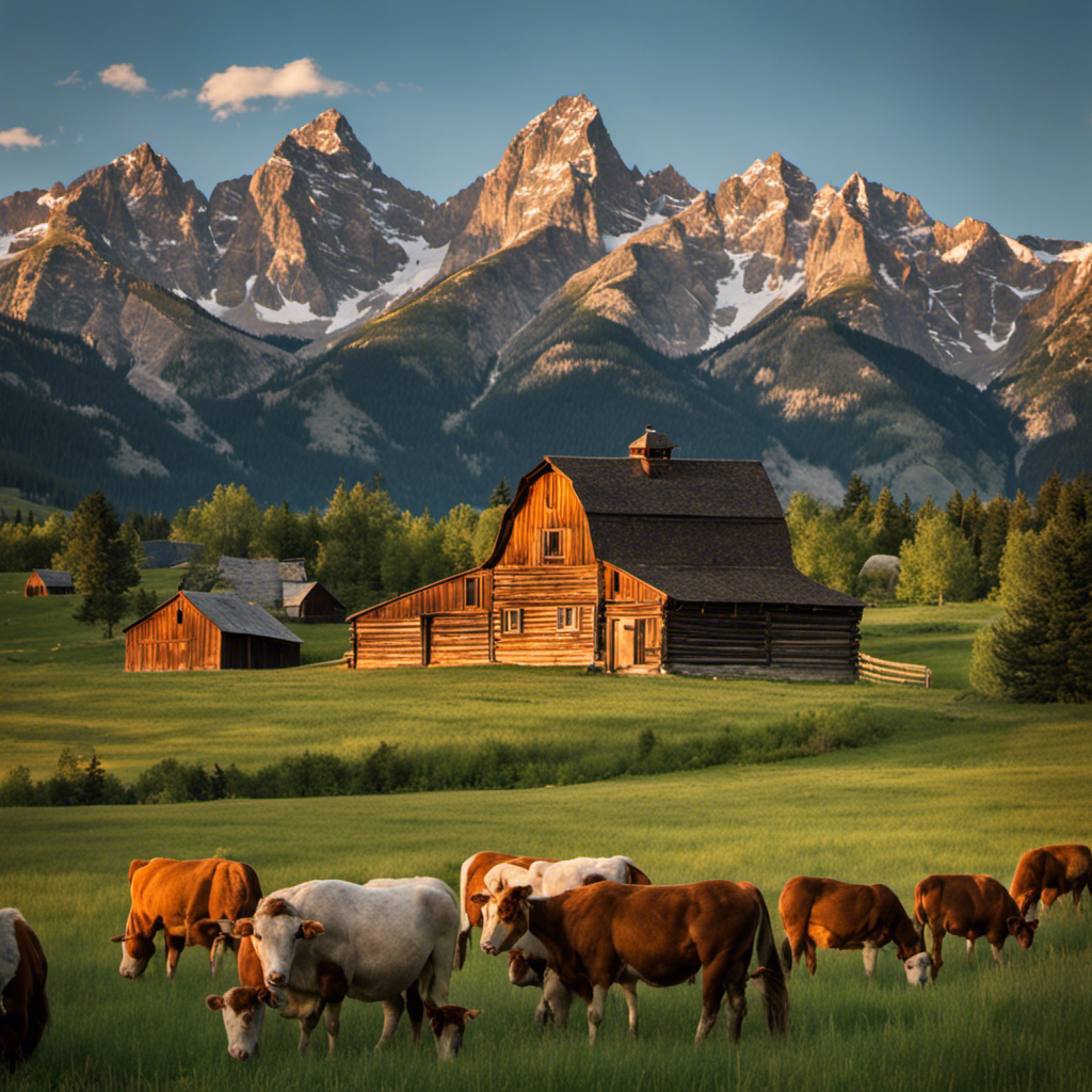 An image capturing the timeless charm of historical farmhouses in the Rocky Mountains
