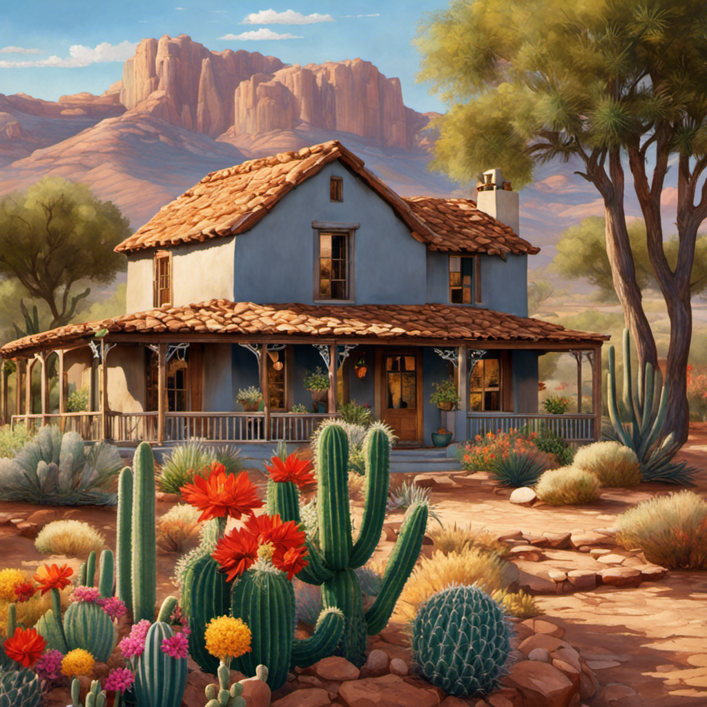An image capturing the essence of the Southwest's captivating historical farmhouses