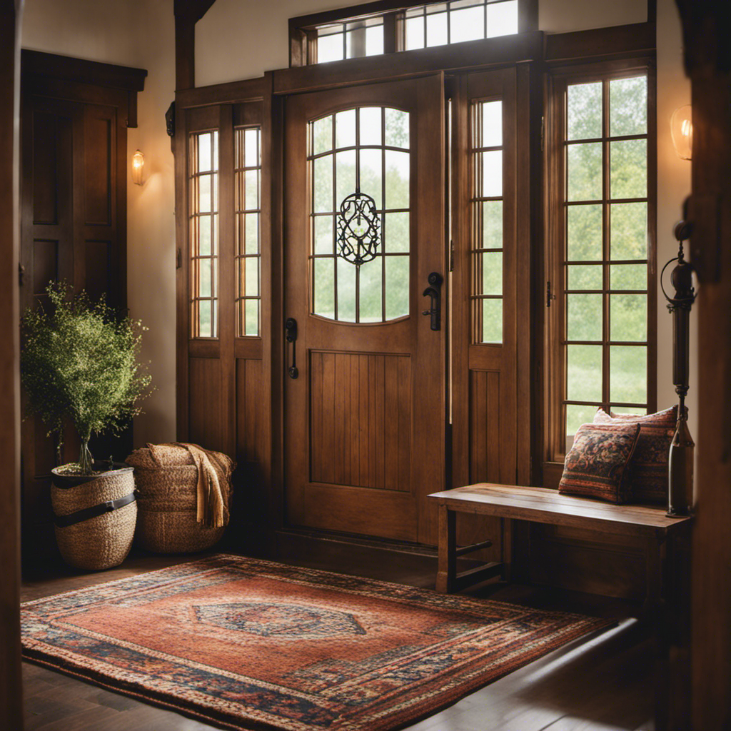 An image showcasing a welcoming farmhouse entryway
