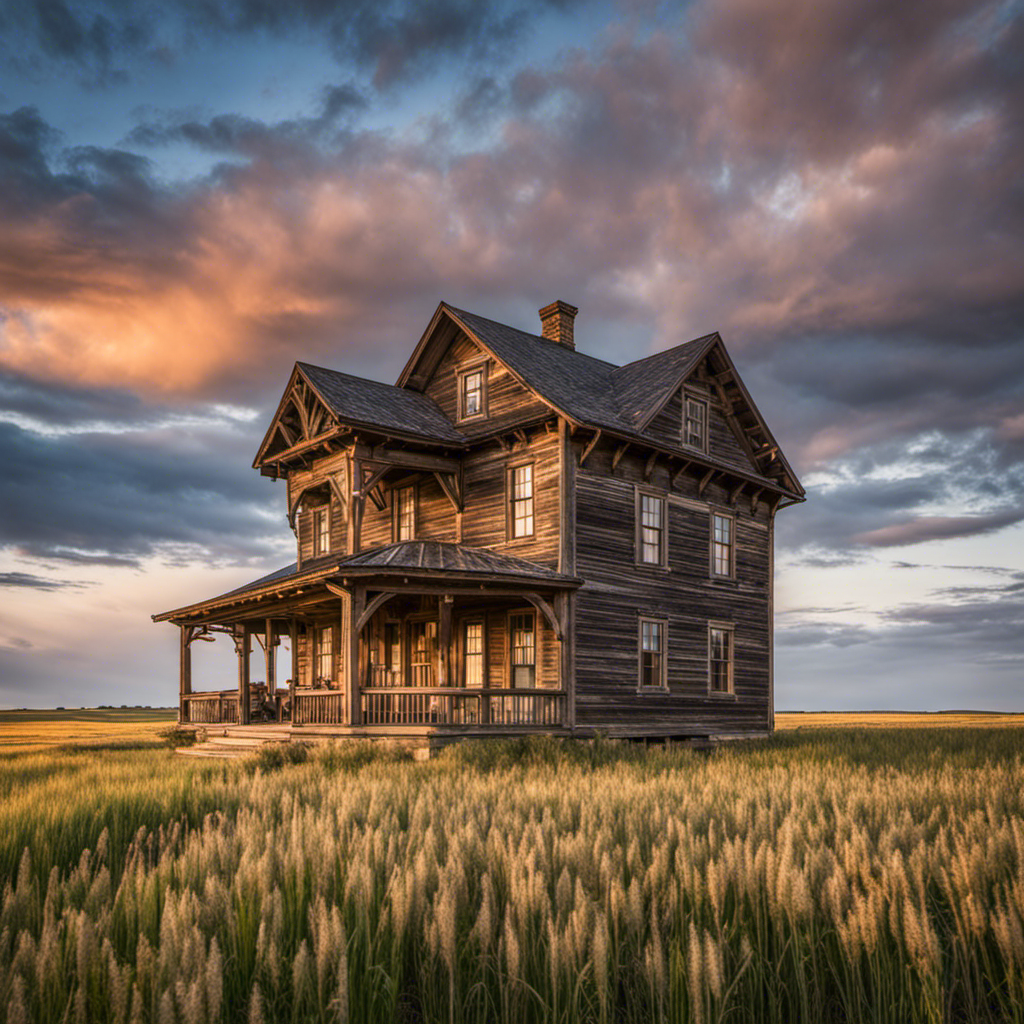 An image capturing the timeless charm of the top 10 historical farmhouses in the Great Plains