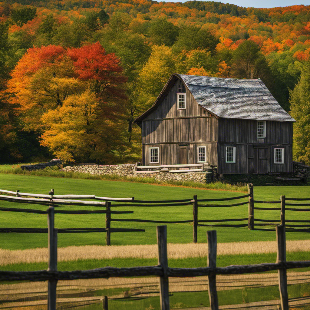 An image showcasing the charming allure of the Top 10 Historical Farmhouses in the Northeast