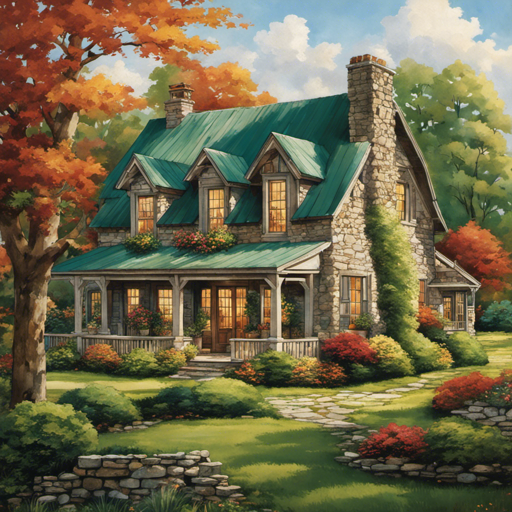 An image showcasing a row of charming, weathered farmhouses nestled amidst lush green meadows, each exuding its own distinct architectural style, from rustic stone walls and steep gabled roofs to elegant wrap-around porches and colorful shutters