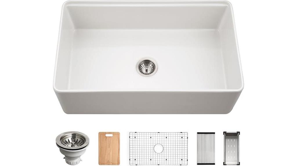 30 inch fireclay farmhouse sink