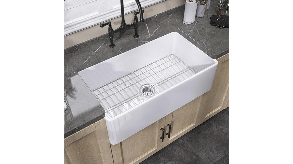 30x20 white fireclay sink