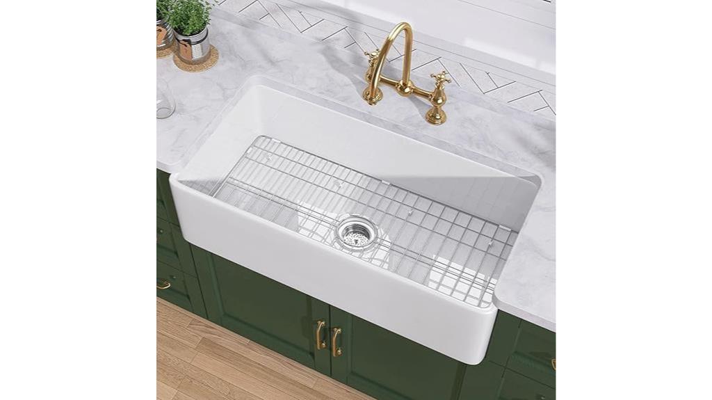 33 inch white fireclay sink