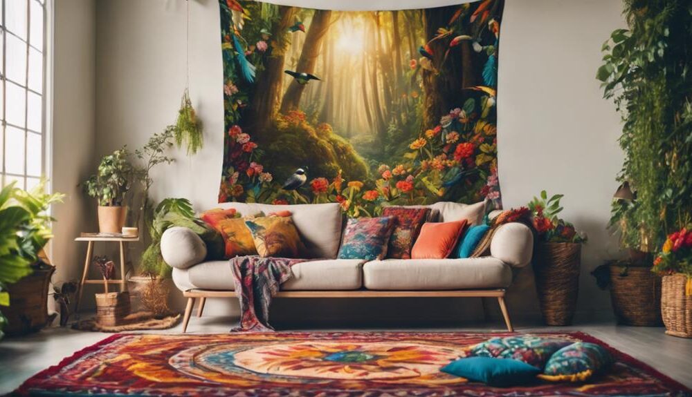 artistic tapestries enhance rooms