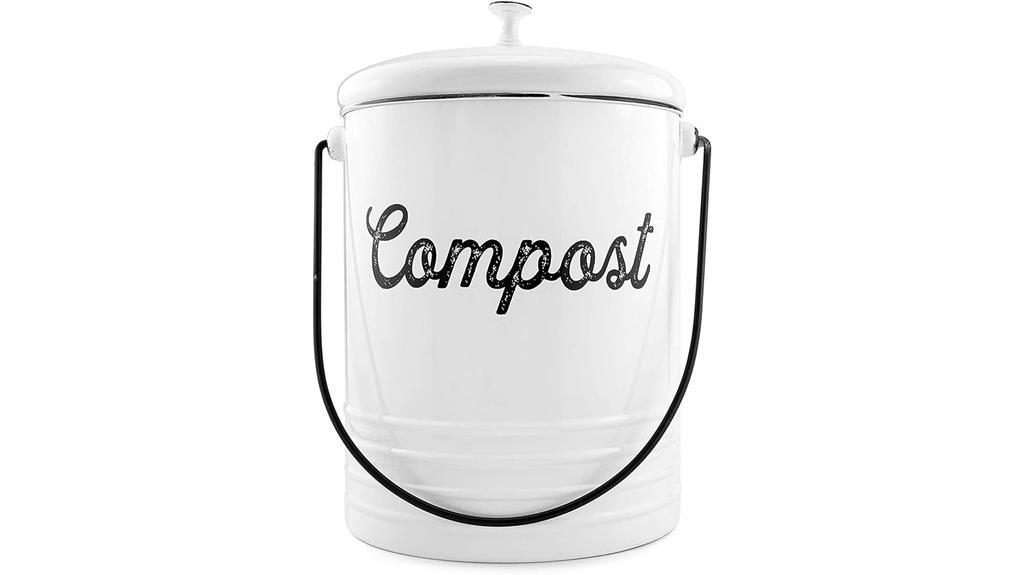 auldhome compost bucket enamelware