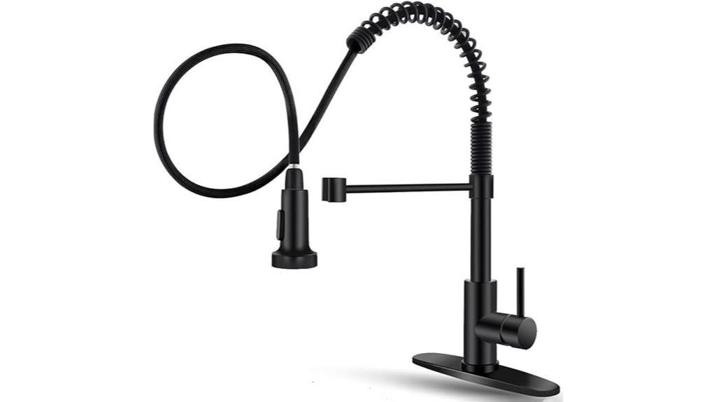 black pull down faucet