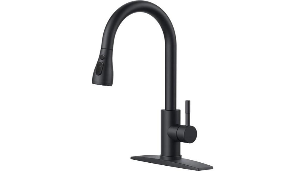 black pull down faucet