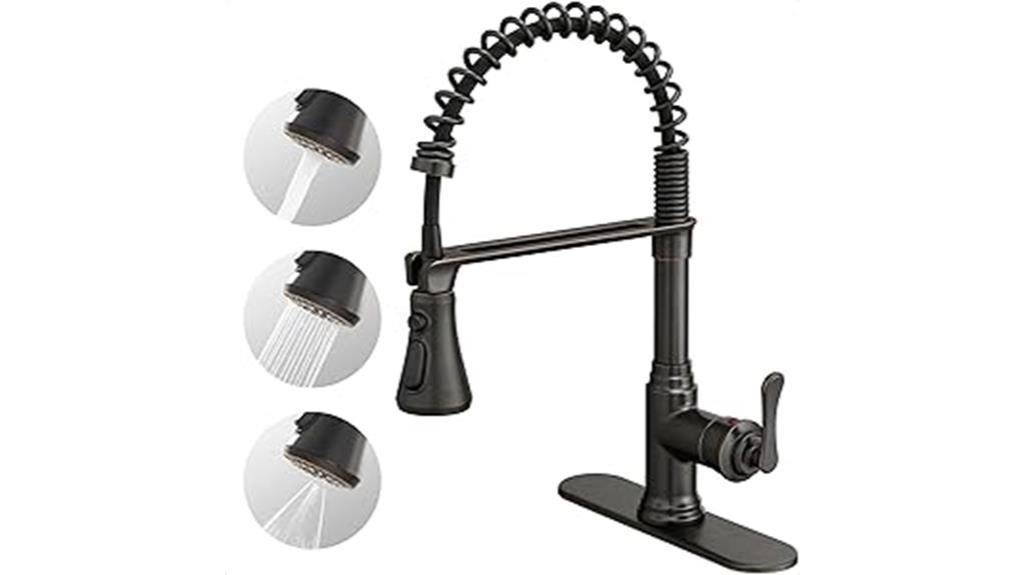 bronze pull down faucet