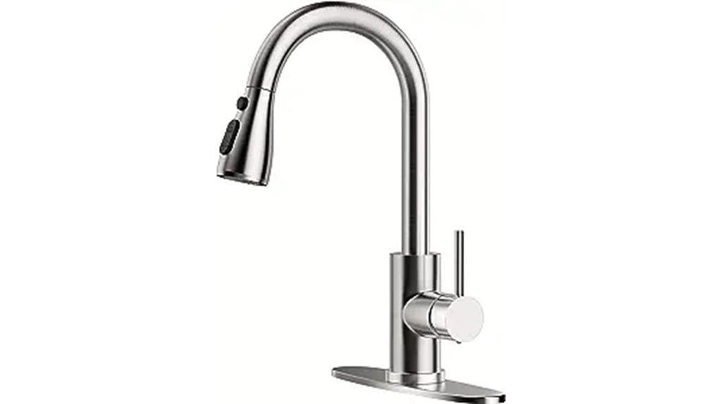 brushed nickel pull down faucet