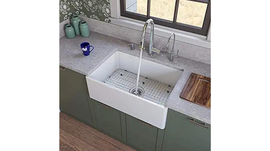 contemporary fireclay farmhouse sink