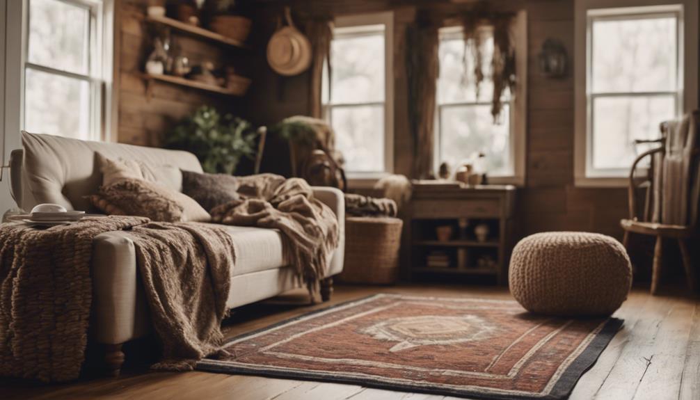 cozy farmhouse with rugs