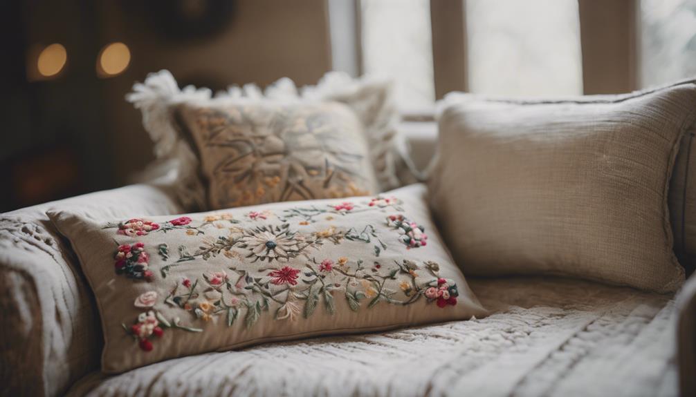 detailed embroidered pillow collection