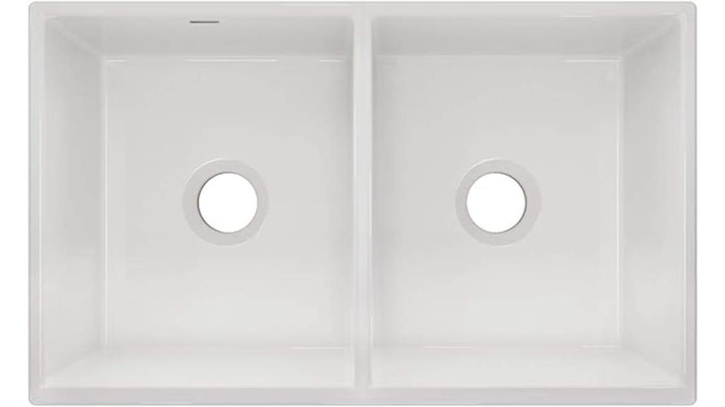 elkay white double bowl sink