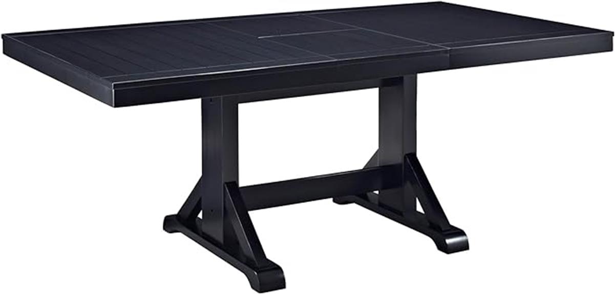 expandable antique black table