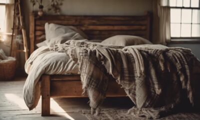 farmhouse bedding and throws