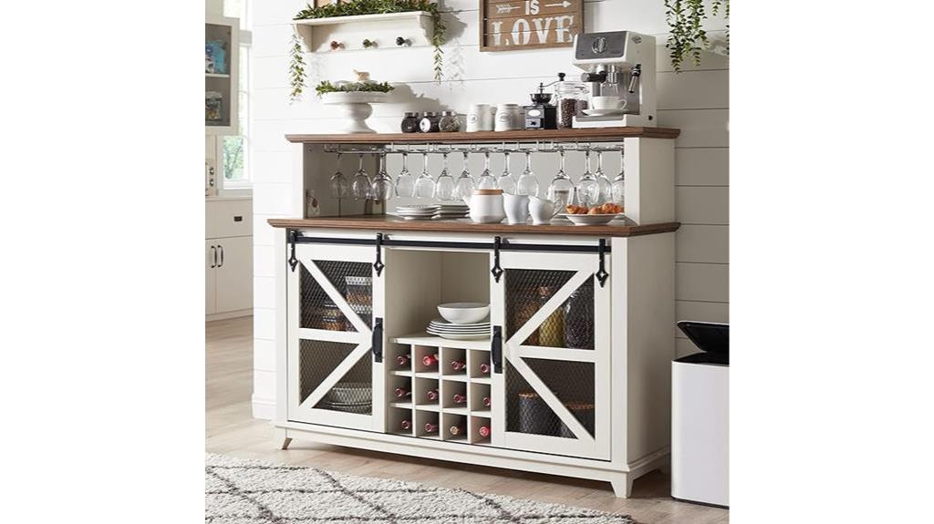 farmhouse coffee bar cabinet