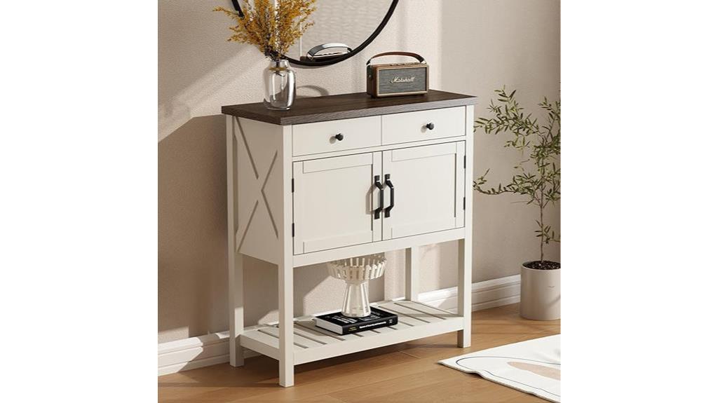 farmhouse console table storage