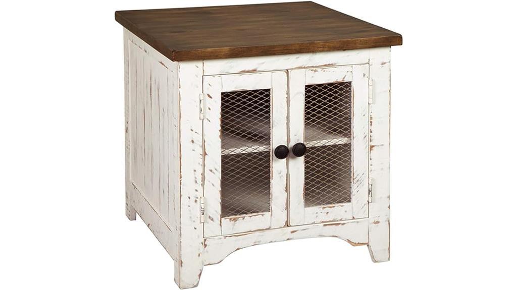 farmhouse end table storage