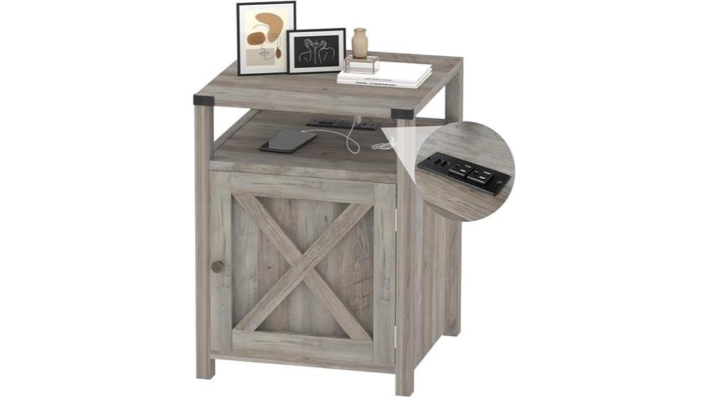 farmhouse nightstand charging station