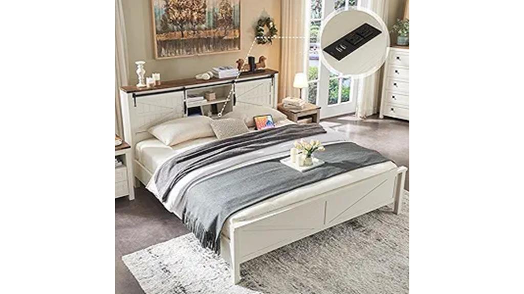 farmhouse queen bed frame