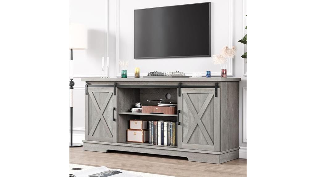 grey farmhouse cabinet stand