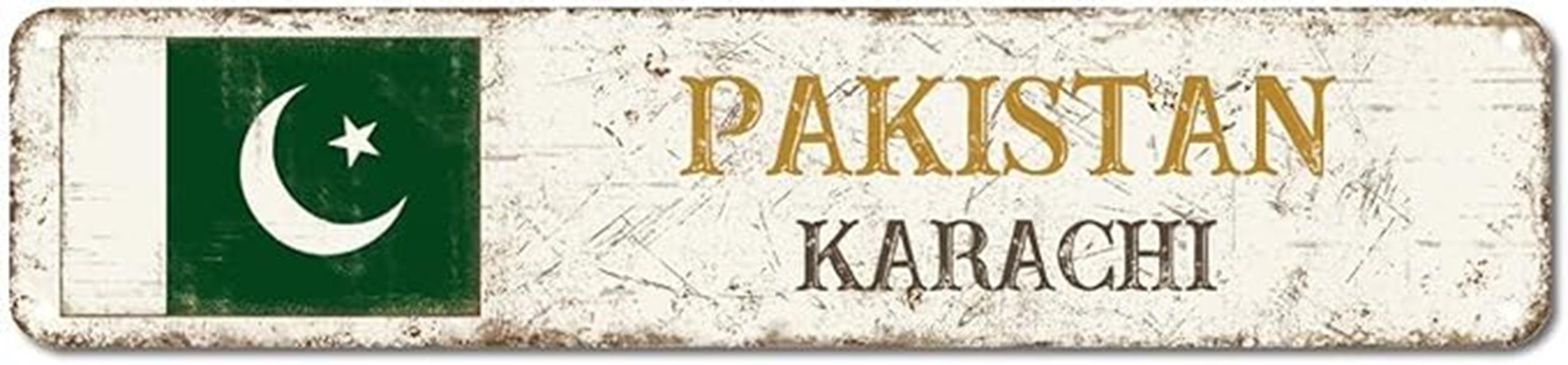 karachi retro metal sign