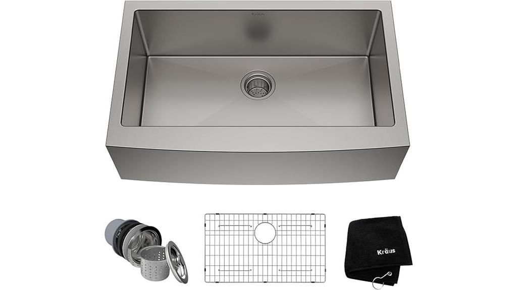 kraus stainless steel farmhouse sink