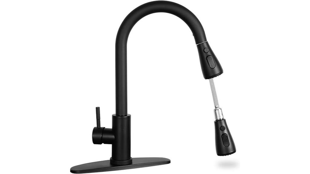 matte black pull down faucet