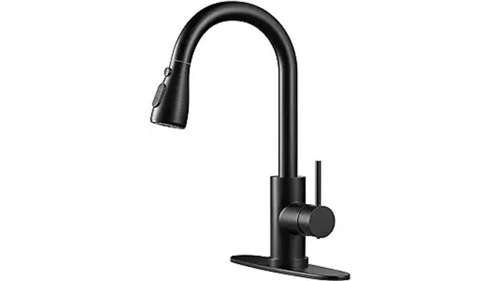 matte black pull down faucet