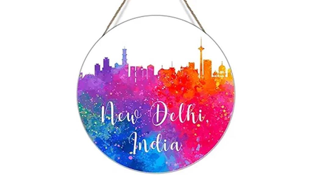 new delhi skyline wall plaque