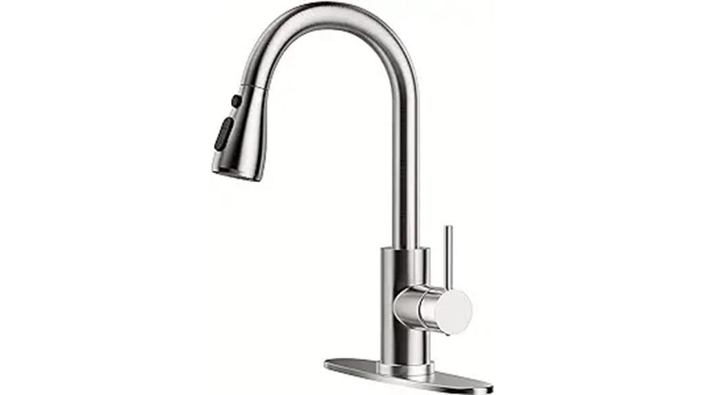 pull down brushed nickel faucet