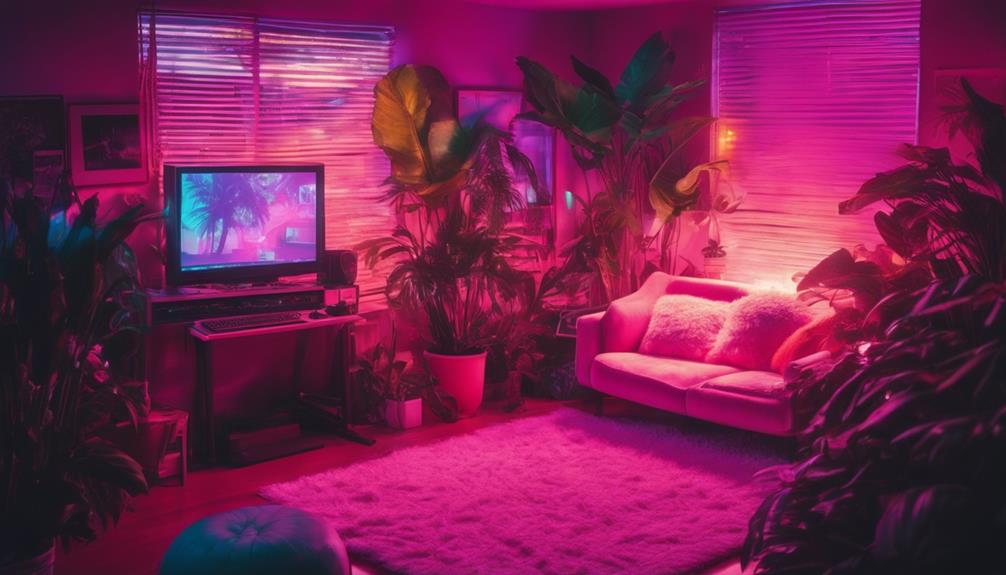 retro vaporwave room ideas