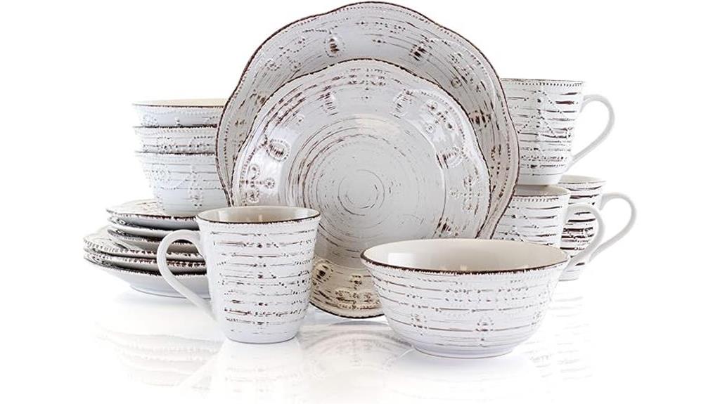 rustic birch dinnerware set