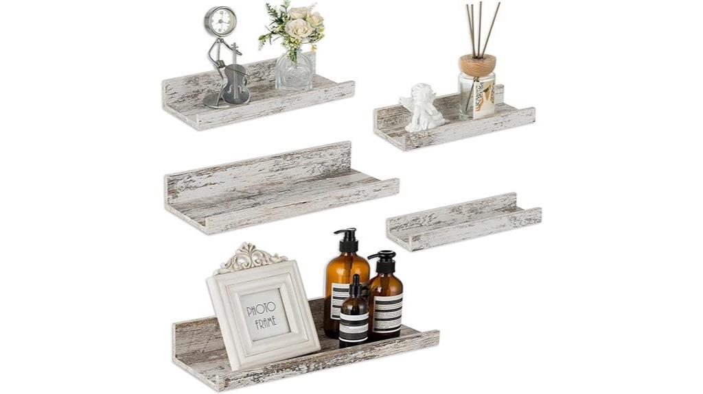 rustic floating wall shelves