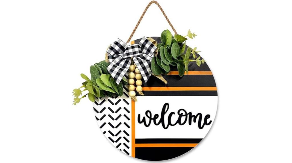 rustic wreath welcome sign