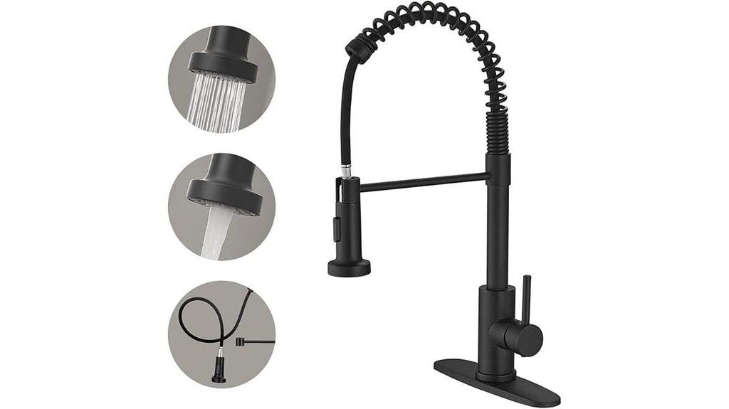 voton black pull down faucet