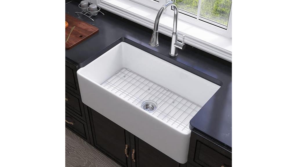 white kitchen farmhouse sink