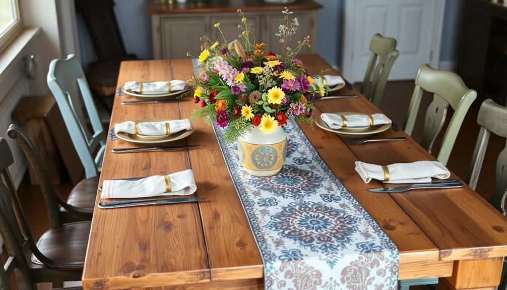 batik patterned table linens