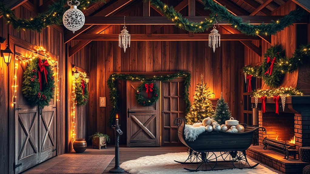 barn winter wonderland decor
