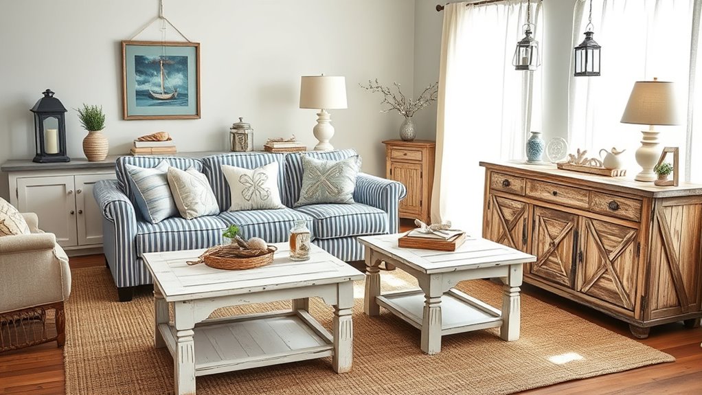 coastal farmhouse decor blend