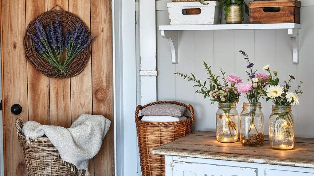 decorate with rustic accents