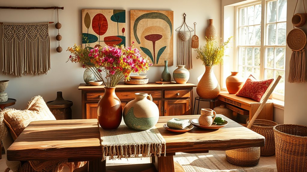 decorate with textiles and art