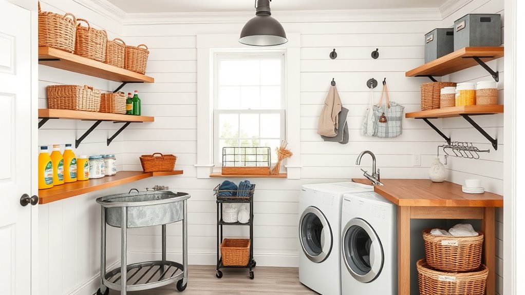 efficient farmhouse laundry organization