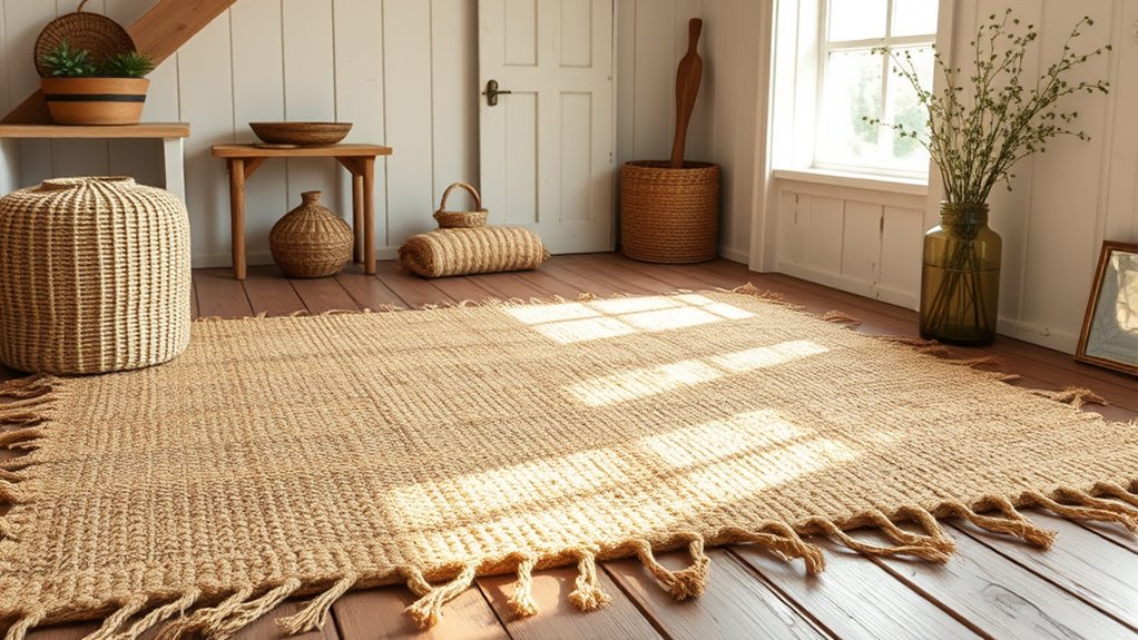 layered textured rug accents