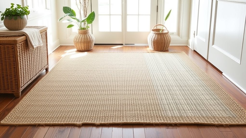 main rug anchors layered farmhouse decor