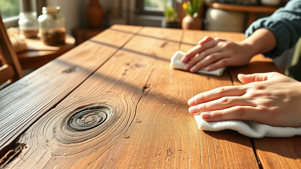 maintain rustic wood furniture